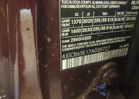 2007 Mercedes-Benz R 350 4Matic z USA, uszkodzony, nr VIN 4JGCB65E17A039727